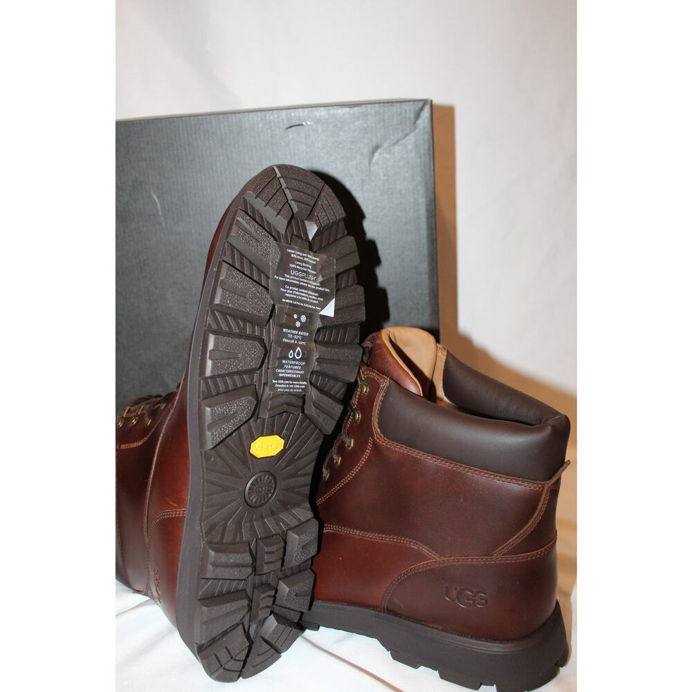 NIB UGG MEN'S WATERPROOF STENTON WORK CASUAL LEATHER BOOTS - Picture 7 of 8